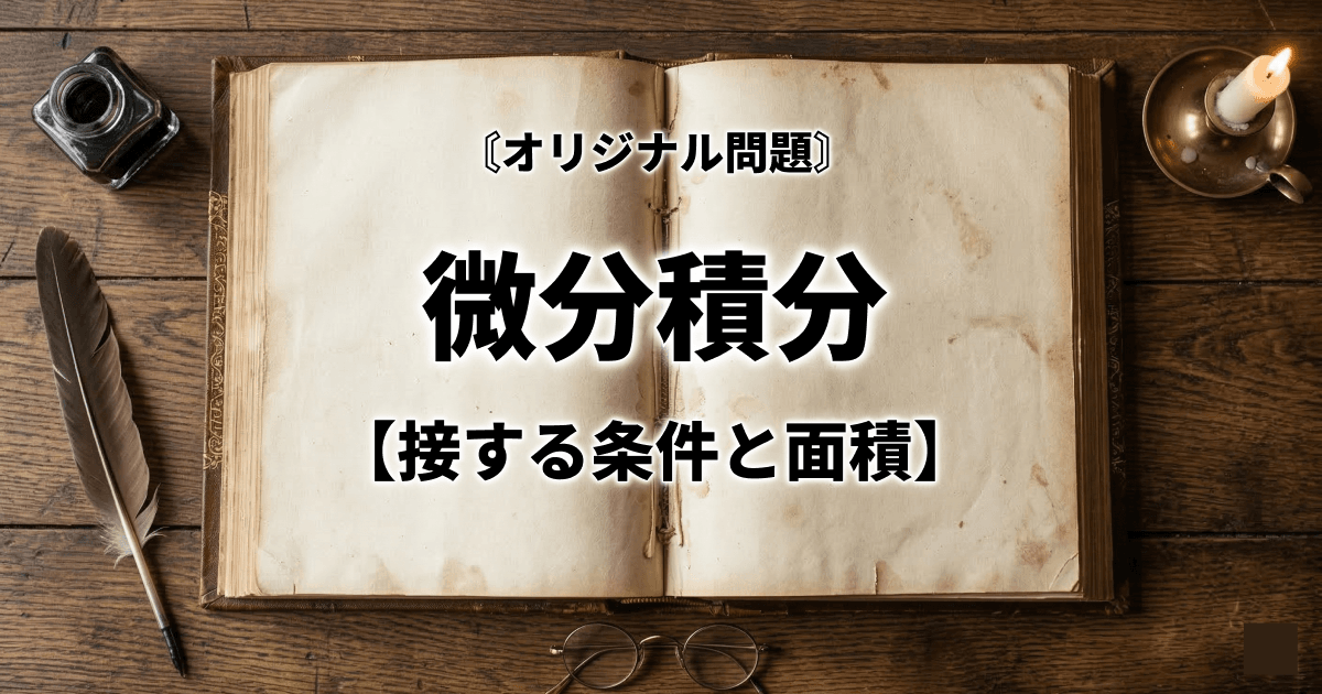 【オリジナル問題】2曲線が接する条件と面積の求め方 サムネイル