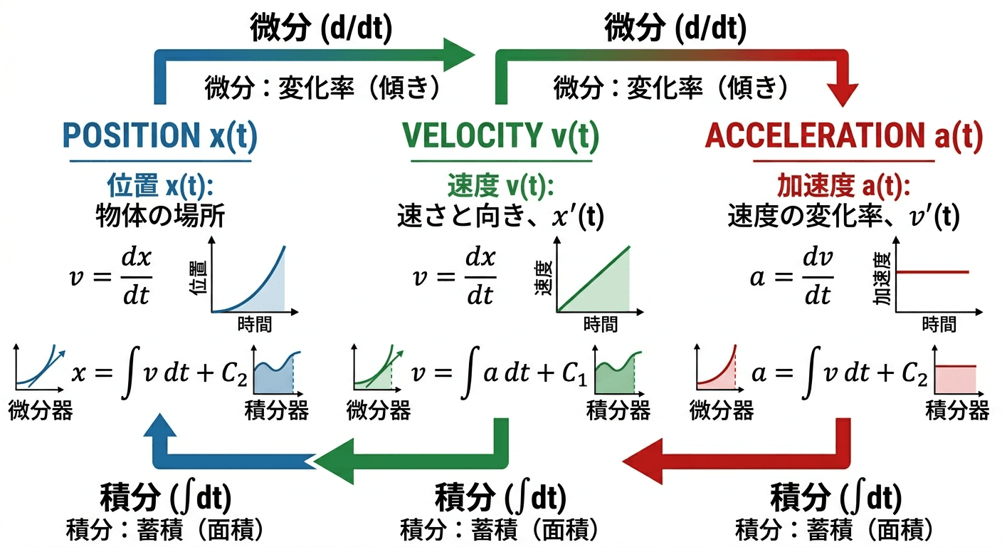 微分・積分の関係図